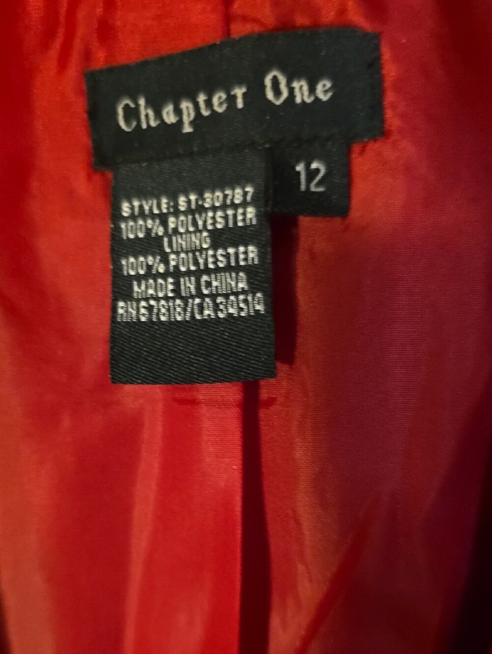 Red Textured Single-Button Blazer - Picture 2 of 5